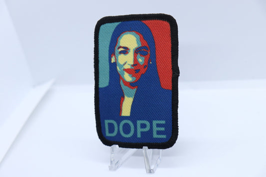 AOC is a DOPE alexandria ocasio-cortez meme2"x3"  removable morale patch with hook and loop backing