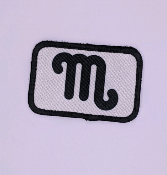 Scorpio or Scorpius sign zodiac custom colors available 2"x3" morale patch with hook and loop backing