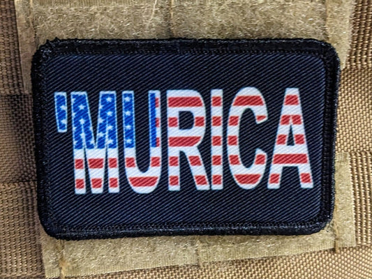 Funny 'murica meme 2"x3" morale patch with hook and loop backing
