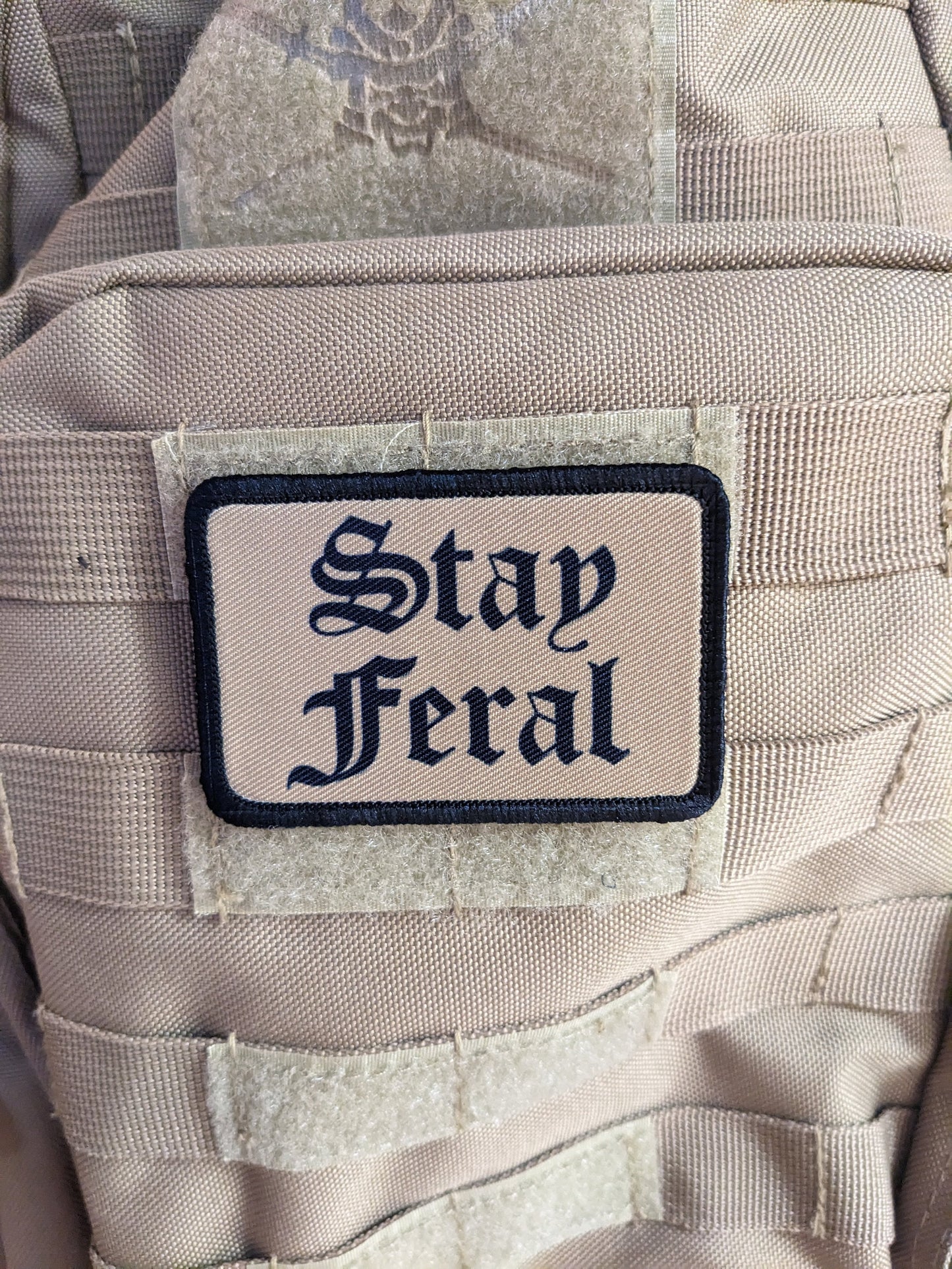 Feral girls and boys meme 2"x3" morale patch with hook and loop backing