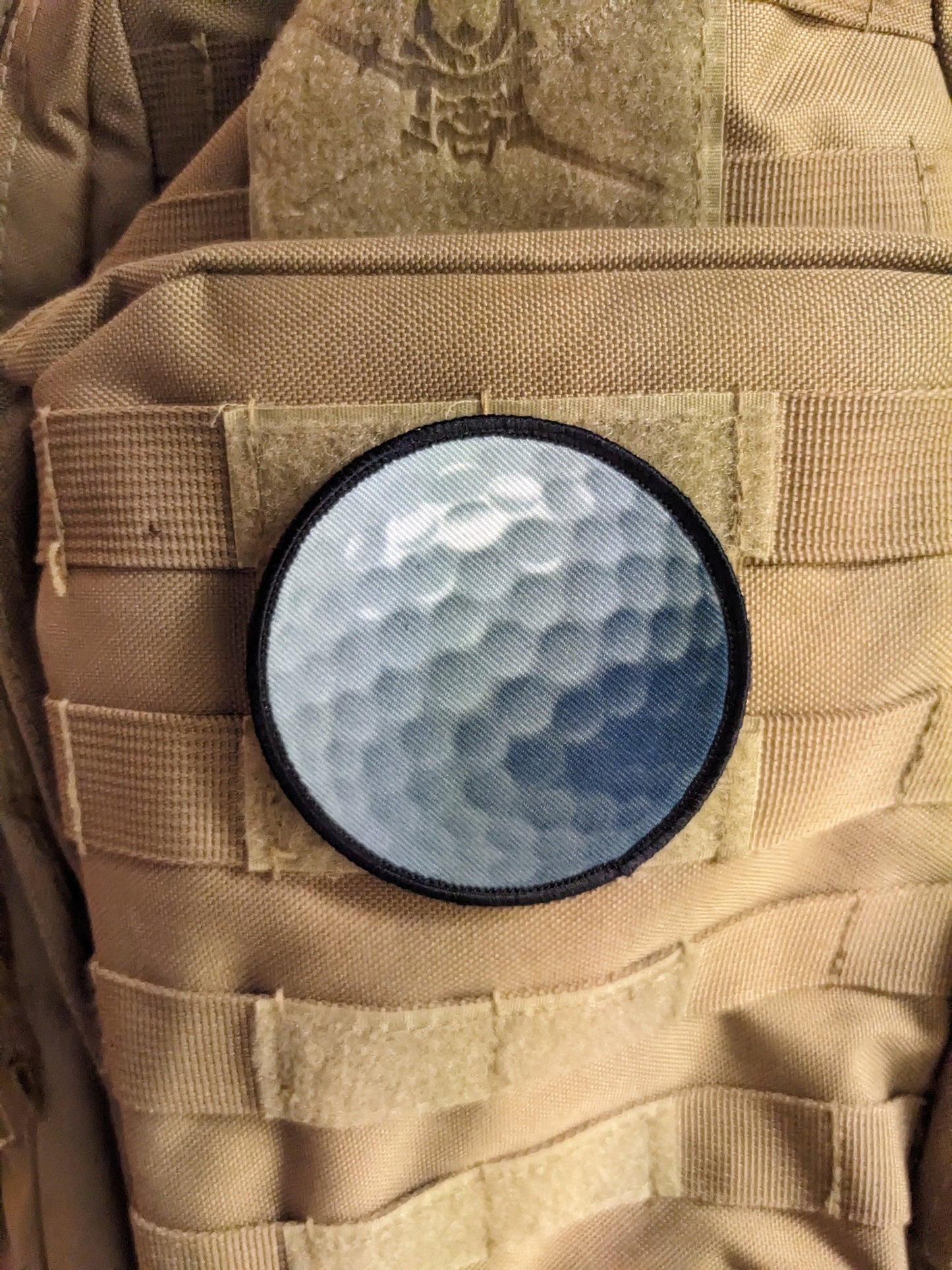 Golf ball sports 3" circle morale patch with hook and loop backing