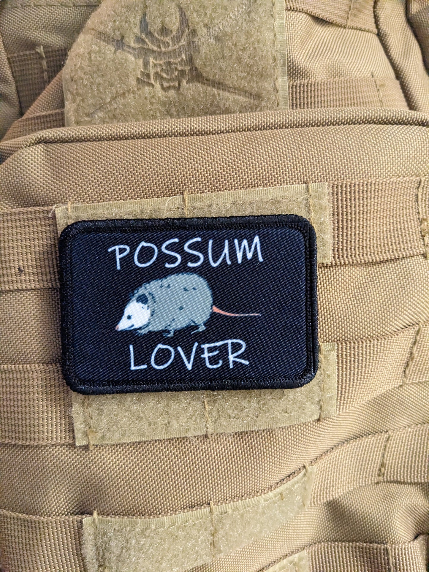 I love Possums so much I want one Possum lover 2"x3" morale patch with hook and loop backing