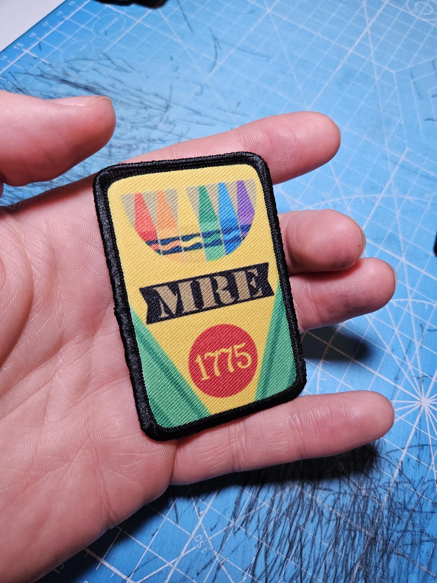Crayon eaters marine meme ration red tastes like cherry  2"x3" morale patch with hook and loop backing military joke meme