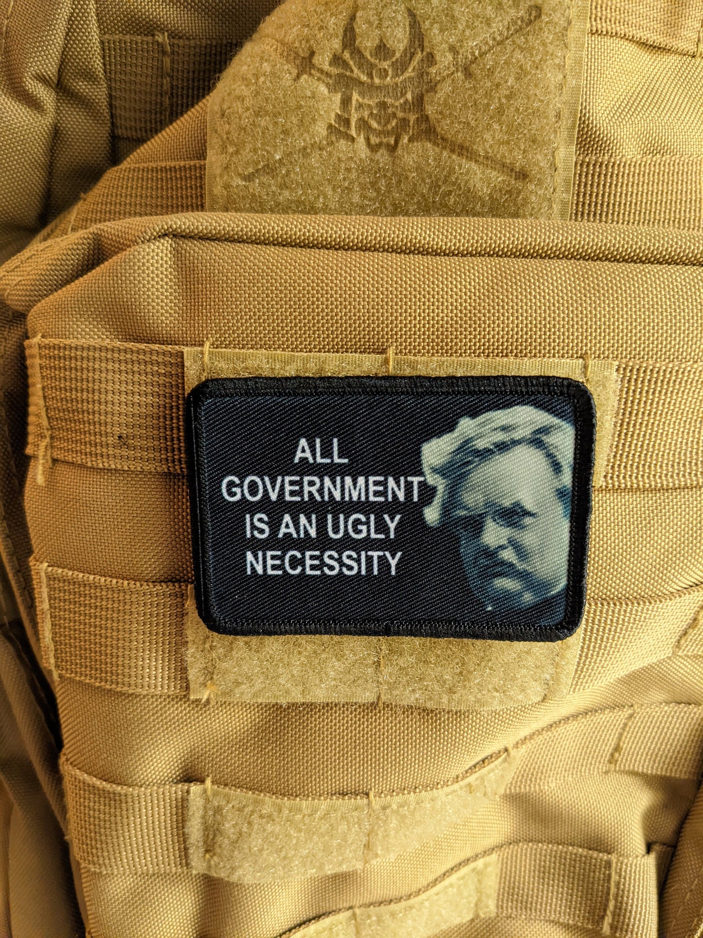GK Chesterton all government is an ugly necessity quote 2"x3" removable morale patch with hook and loop backing