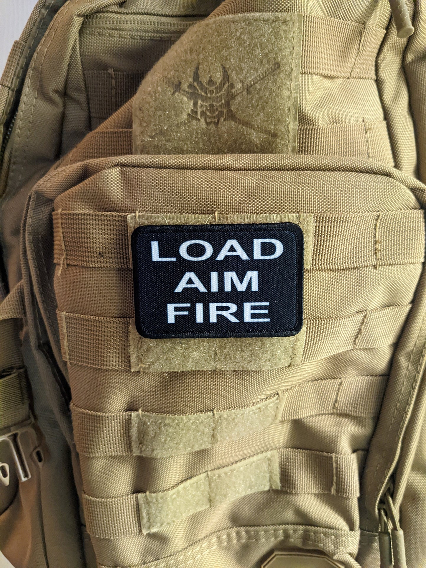 load aim fire 2nd amendment firearm enthusiast   2"x3" removable morale patch with hook and loop backing