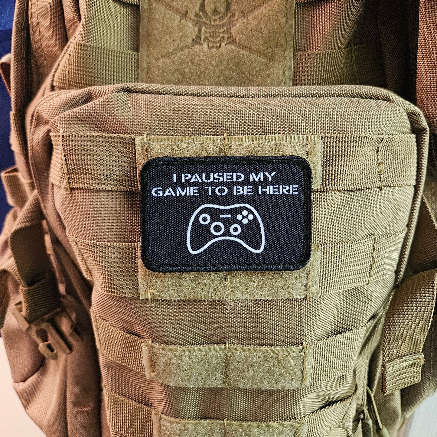 I paused my game to be here meme 2"x3" removable morale patch with hook and loop backing