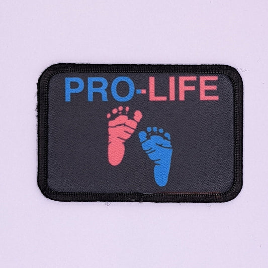 Pro-Life anti-abortion baby feet  2"x3" morale patch with hook and loop for hat