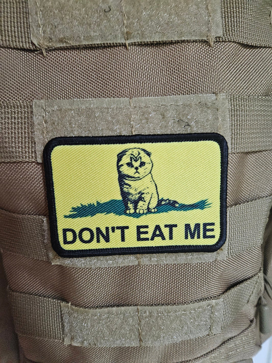 eating the cats kitten pet Gadsden flag meme 2"x3" removable morale patch with hook and loop backing
