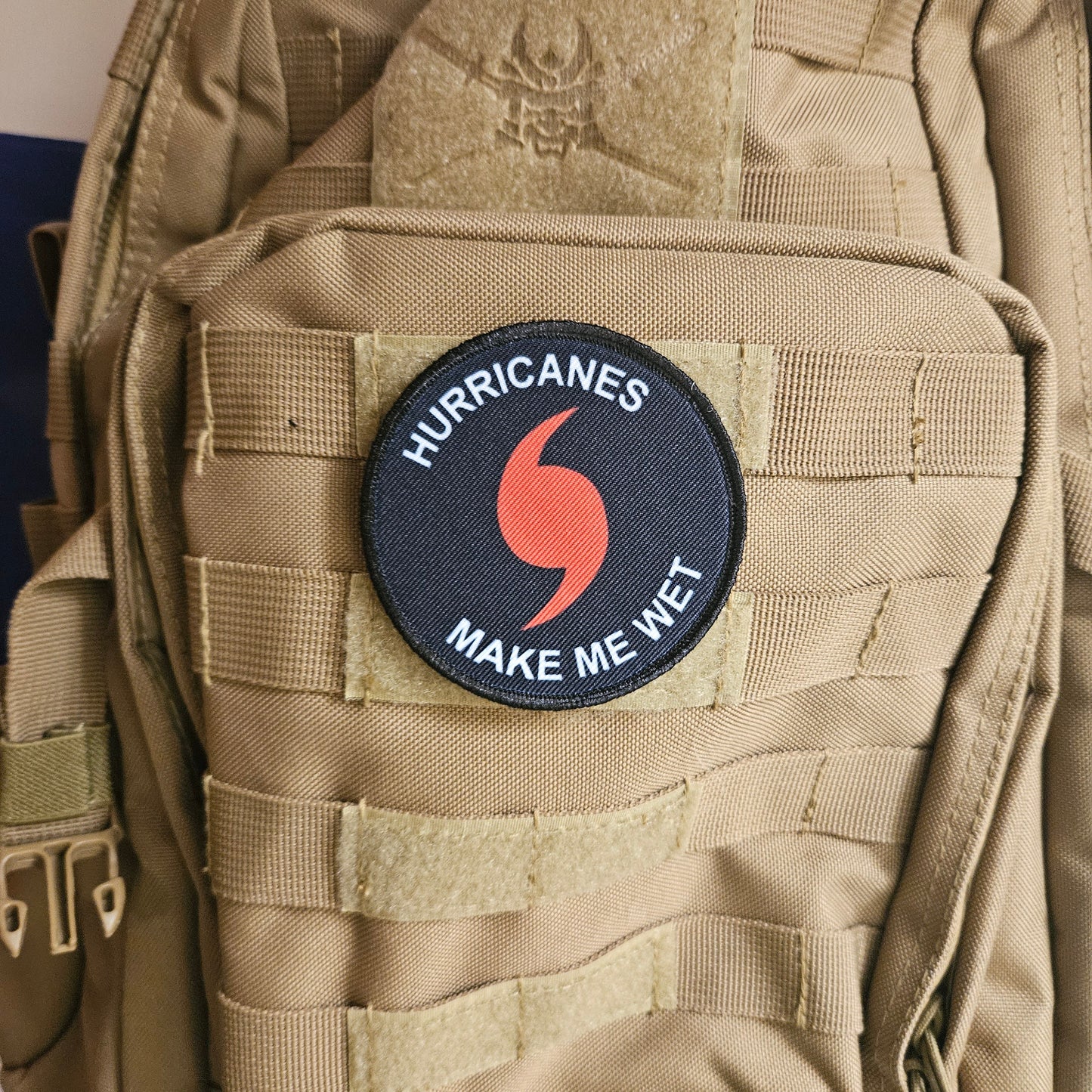 Hurricanes make me wet  3" circle morale patch with hook and loop backing