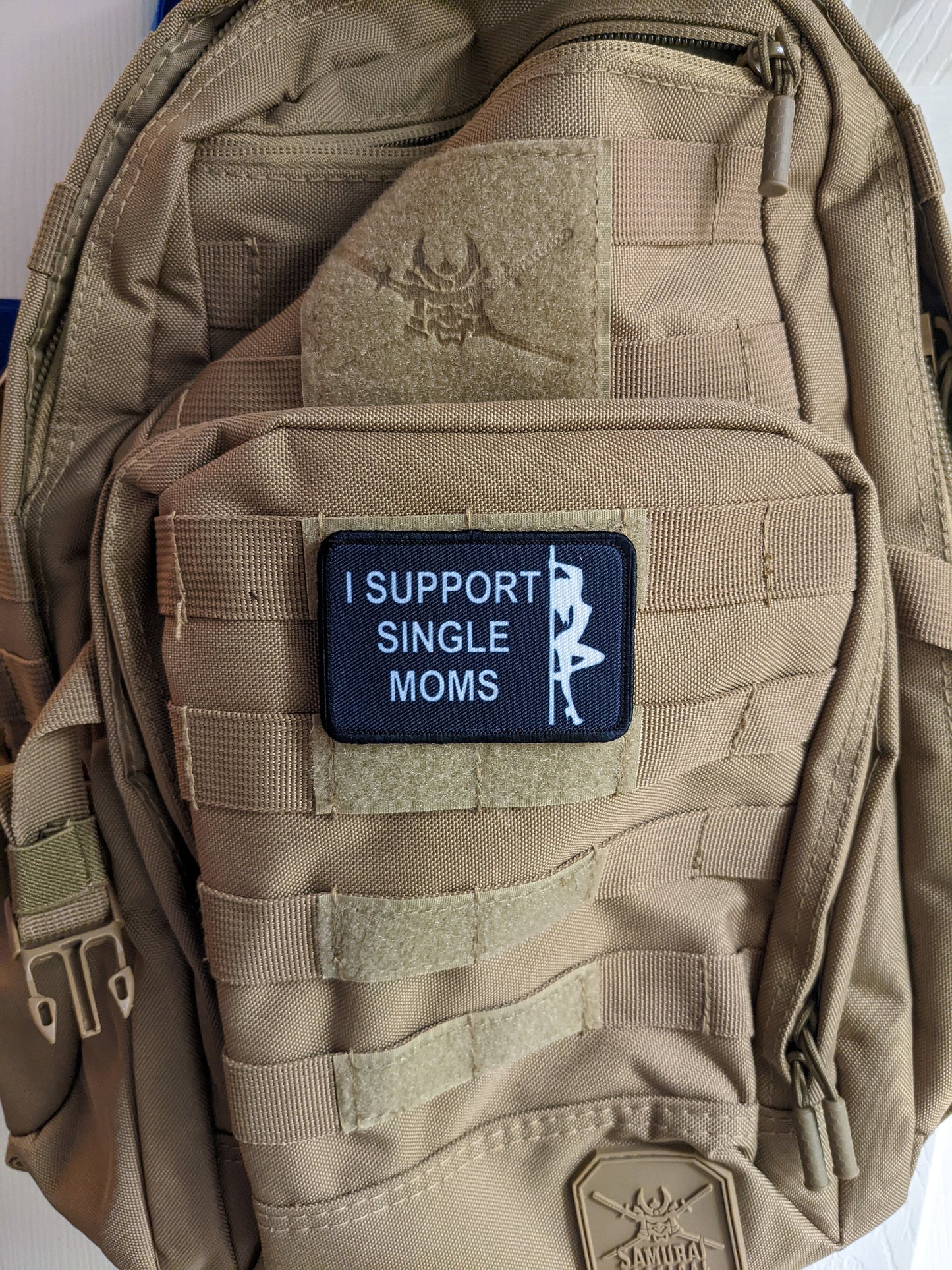 I support single moms stripper meme  2"x3" morale patch with hook and loop backing