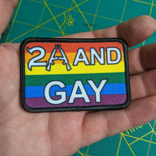 Pro second amendment and gay lgbt  2"x3" removable morale patch with hook and loop backing