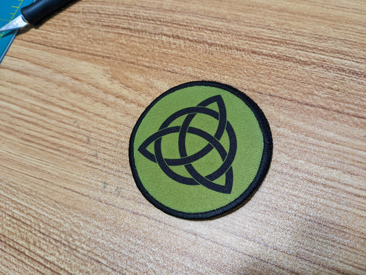 celtic knot triquetra rune 3" circle removable tactical morale patch with hook and loop for hat