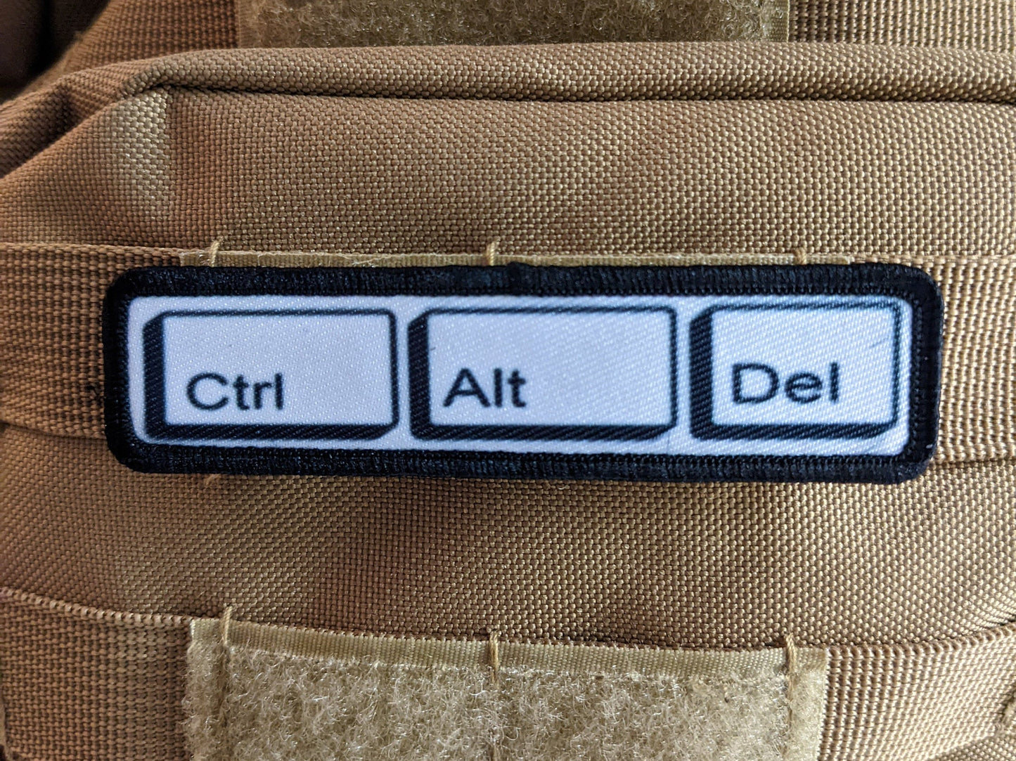 Ctrl alt del control alt delete 1"x4" removable morale patch with hook and loop backing good for back of operator hats
