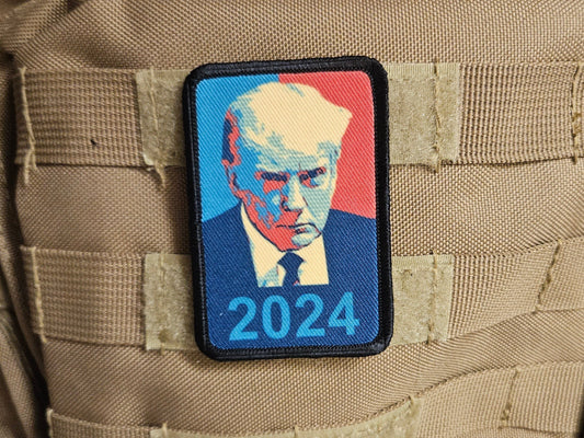 2024 mugshot poster  meme funny 2"x3" removable morale patch with hook and loop backing