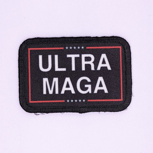 Ultra maga black meme 2"x3" morale patch with hook and loop backing