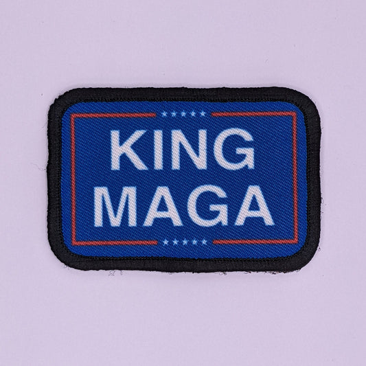 KING maga blue meme 2"x3" morale patch with hook and loop backing