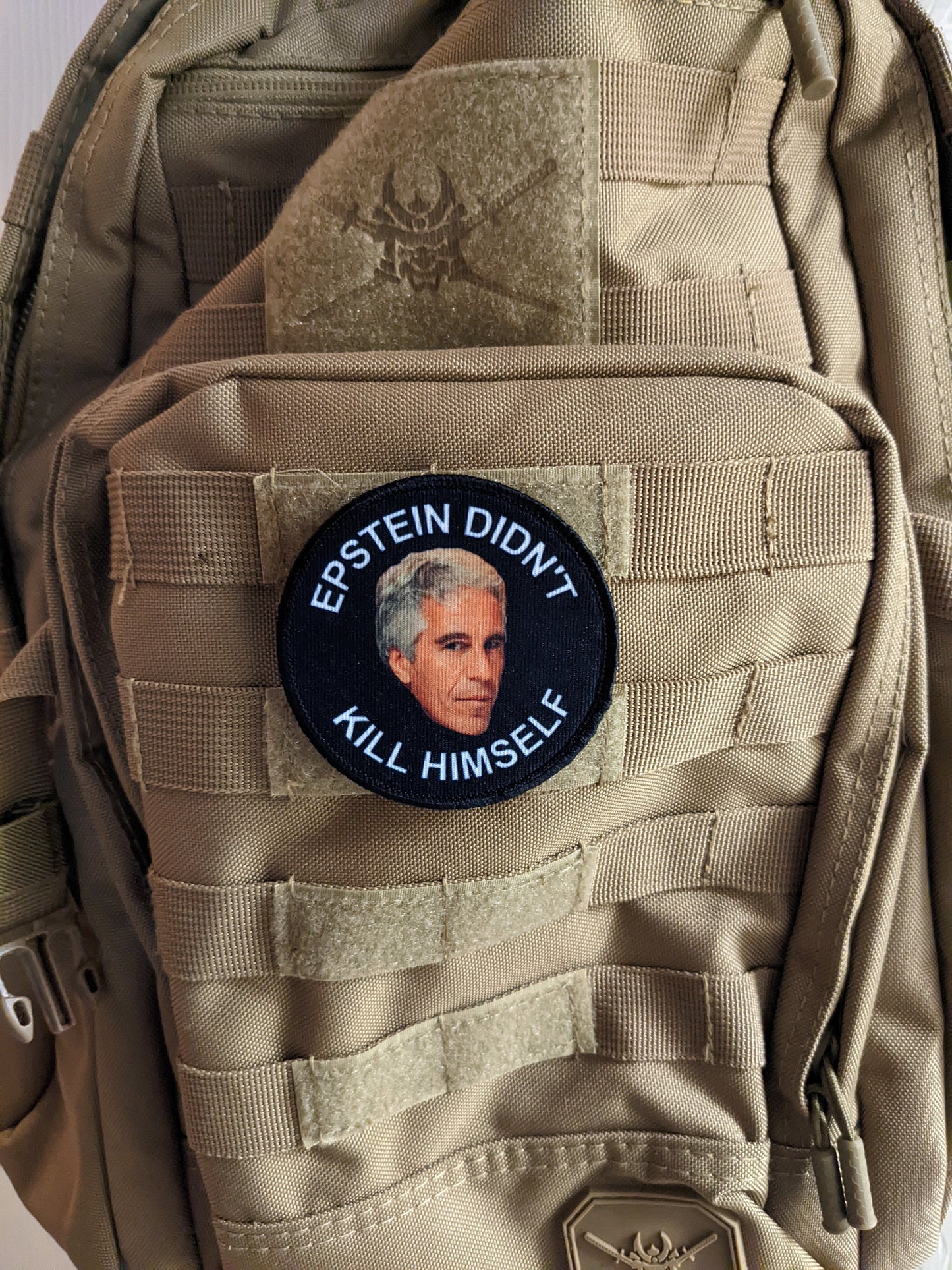 Epstein didn't kill himself meme 3" circle morale patch with hook and loop backing