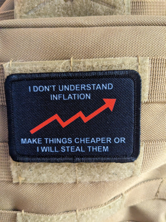 I don't understand inflation meme funny  inflation 2"x3" removable with hook and loop backing
