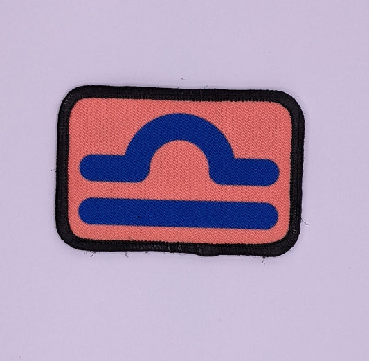 libra sign zodiac custom colors available 2"x3" morale patch with hook and loop backing