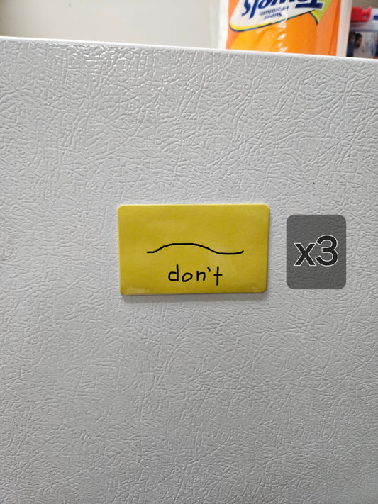 Funny "Don't" poorly drawn Gadsden flag parody fridge magnet x3.   2x3.5" dimensions