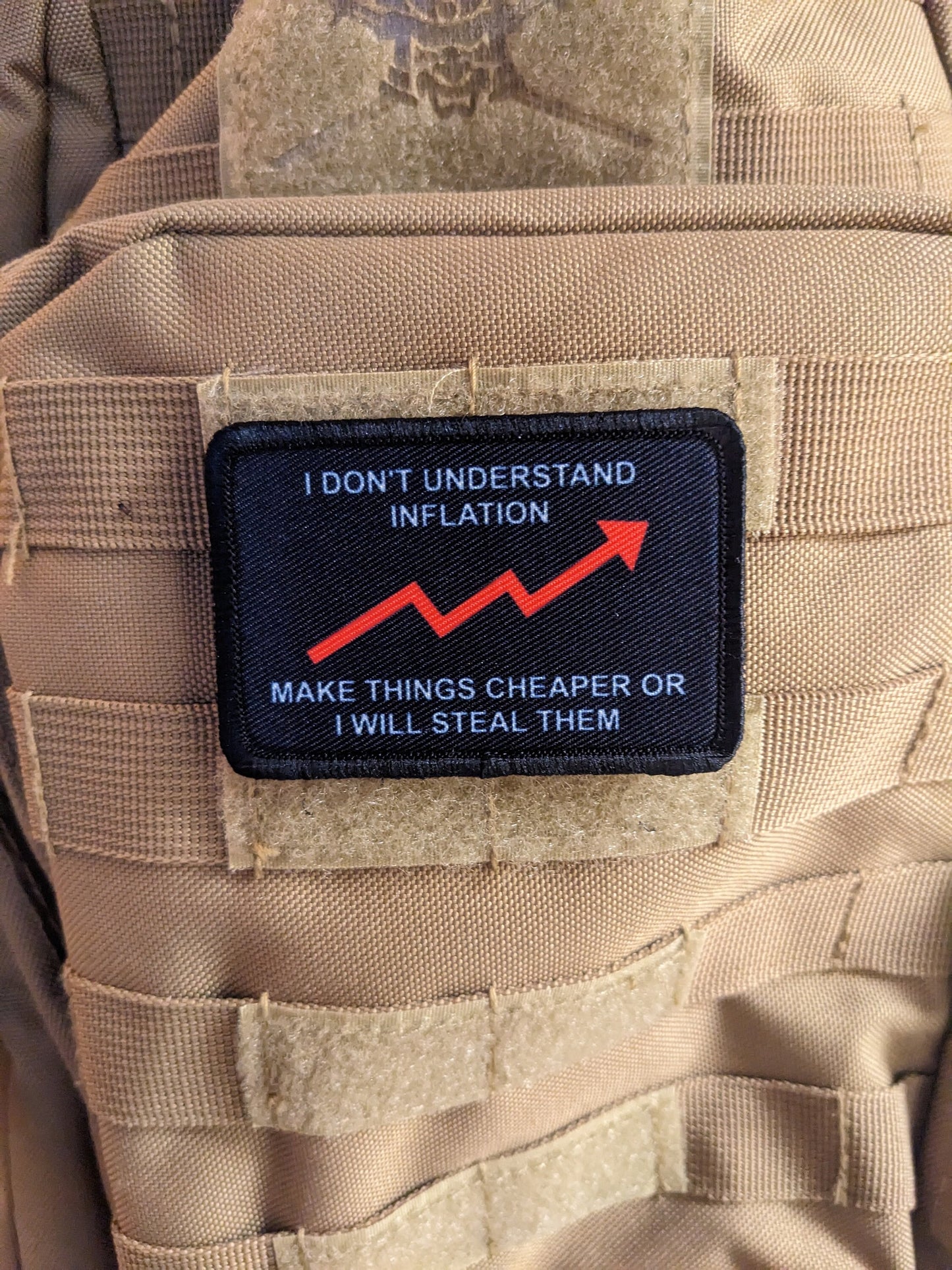I don't understand inflation meme funny  inflation 2"x3" removable with hook and loop backing