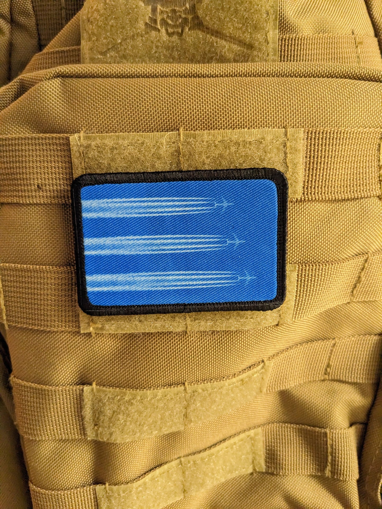 Chemtrails conspiracy humor joke 2"x3" morale patch with hook and loop backing