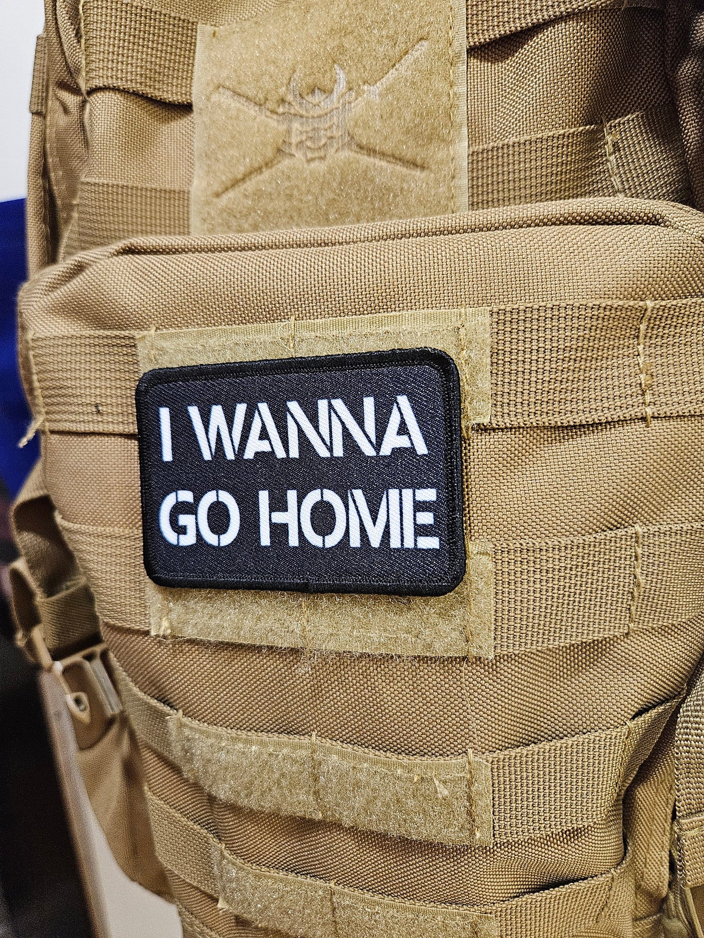 I wanna go home funny meme 2"x3" removable morale patch with hook and loop backing