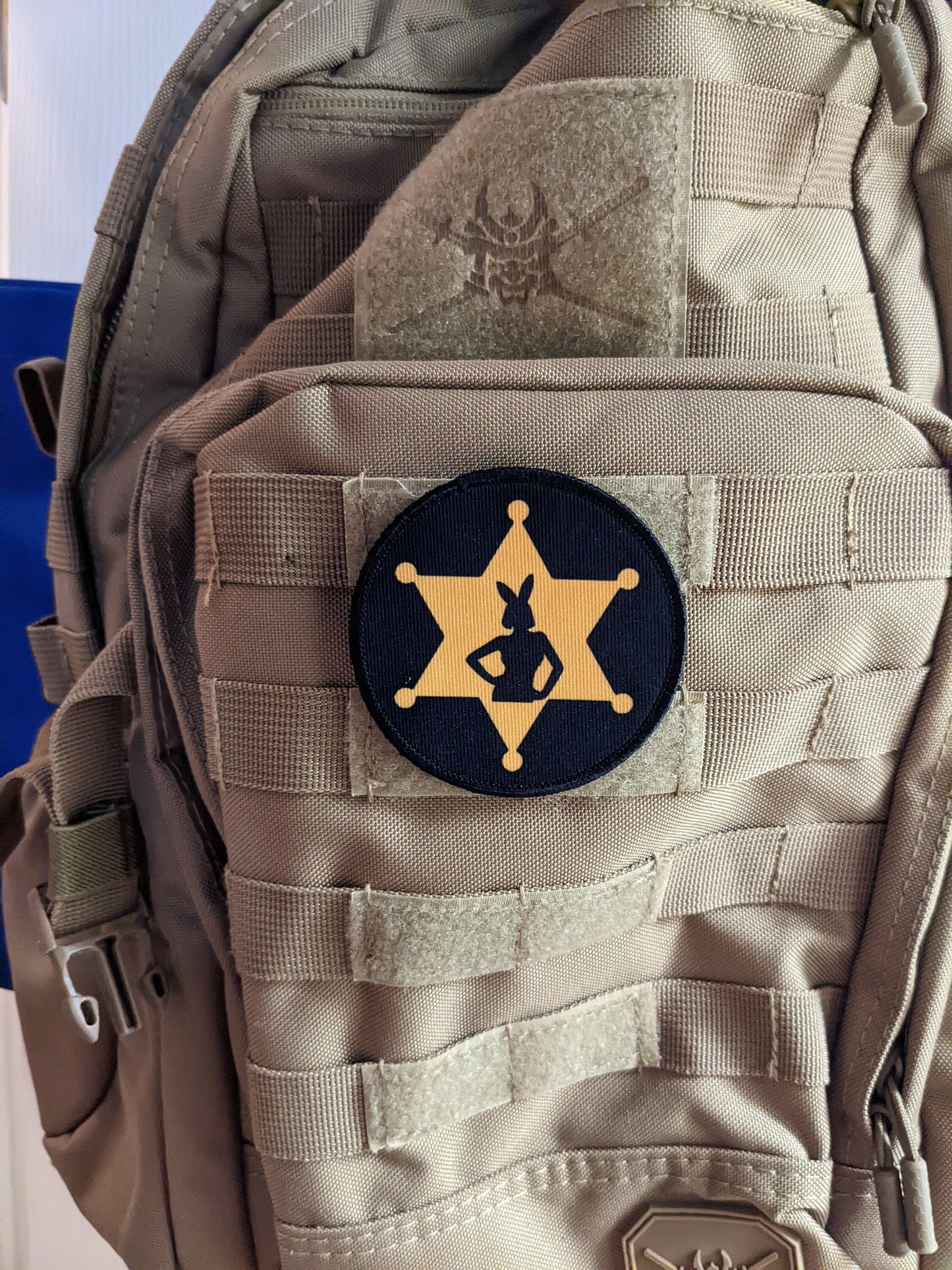 Badge bunny police wife girlfriend type 2  3" circle morale patch with hook and loop backing