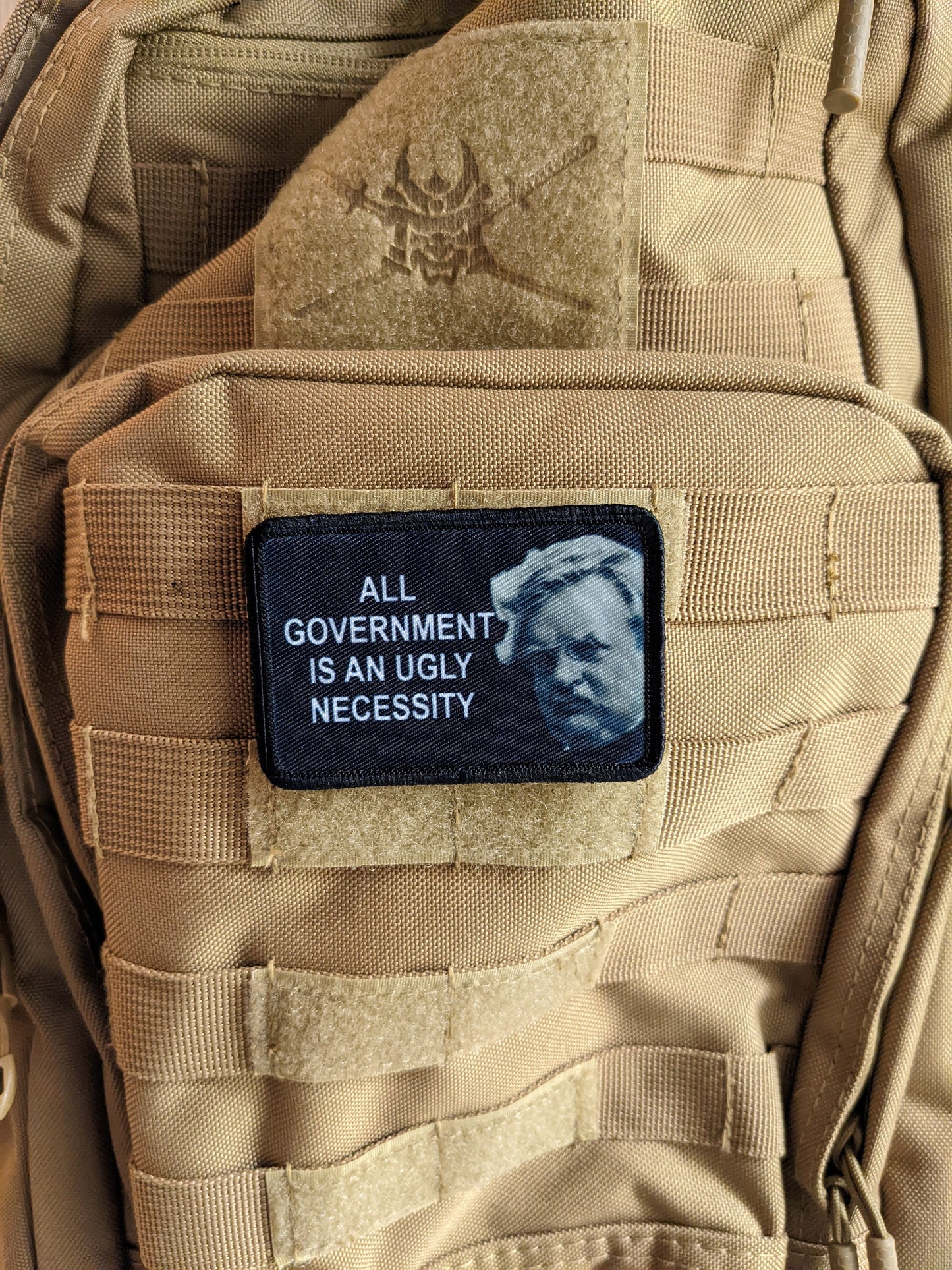 GK Chesterton all government is an ugly necessity quote 2"x3" removable morale patch with hook and loop backing
