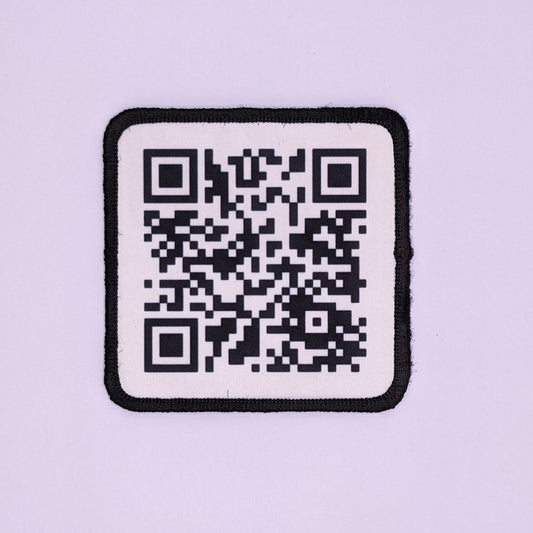 Rick roll meme QR code  3"x3" morale patch with hook and loop backing