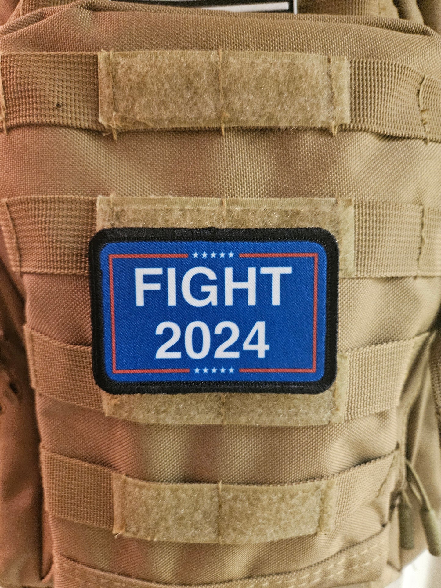 fight 2024  2"x3" morale patch with hook and loop backing military joke meme