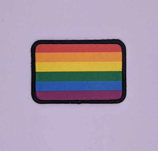 Gay pride flag 2"x3" morale patch with hook and loop backing